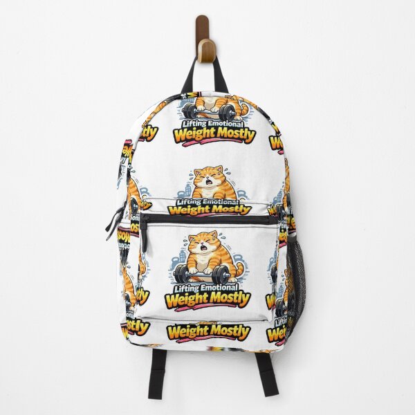Item preview, Funny Gym Cat Meme – Lifting Emotional Weight Mostly designed and sold by Gentlestate.