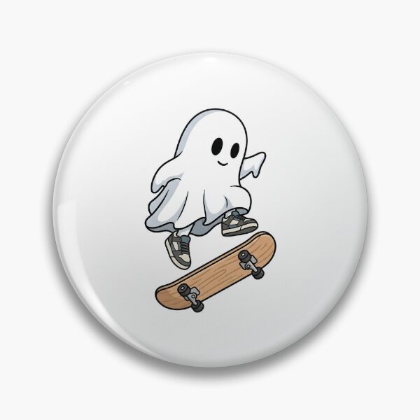 Item preview, Cute Skater Ghost in Sneakers doing a Kickflip designed and sold by Kvarny.