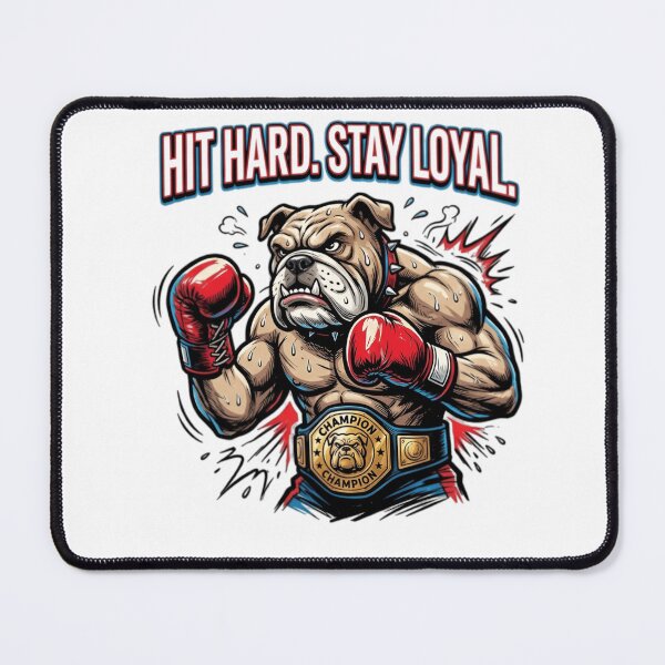 Item preview, Hit Hard Stay Loyal Bulldog Boxer T-Shirt Design | Aggressive Comic Dog Fighter Art designed and sold by FlipFit.