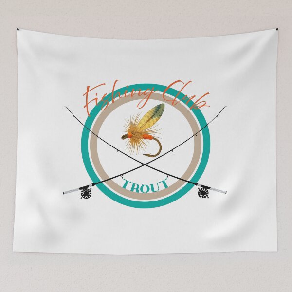 Item preview, Fishing club "Trout" graphic illustration Fly Fishing designed and sold by Art-Horizon.
