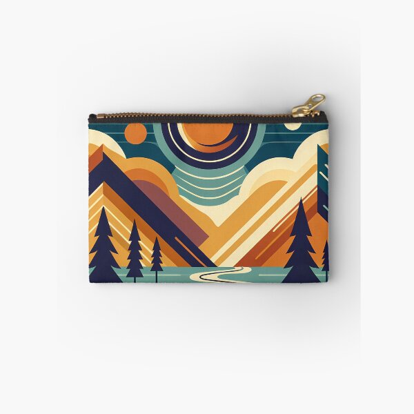 Item preview, Geometric Mountain Peaks with Winding River designed and sold by InkSmithery.