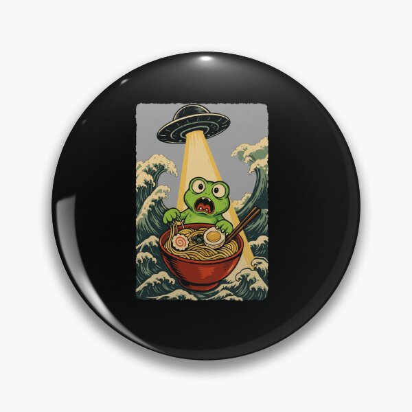Item preview, UFO Frog Ramen Japanese Wave Cute Funny Illustration designed and sold by JEFDodsonArt.