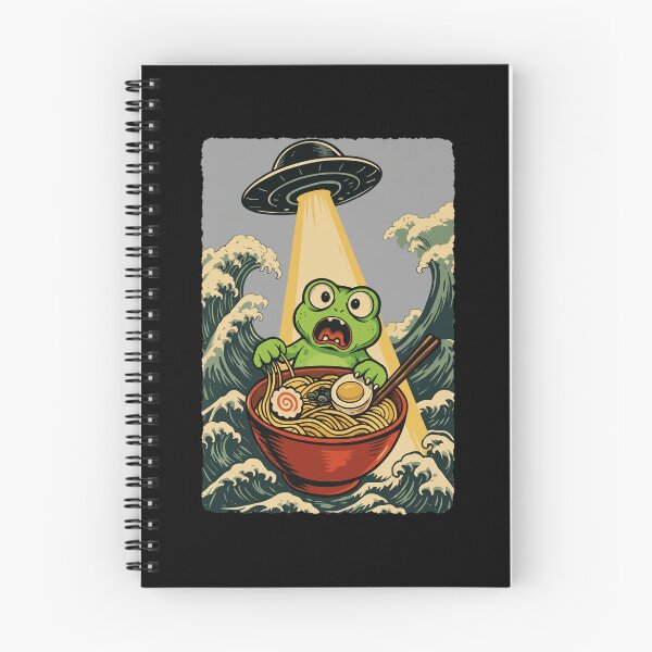 Item preview, UFO Frog Ramen Japanese Wave Cute Funny Illustration designed and sold by JEFDodsonArt.