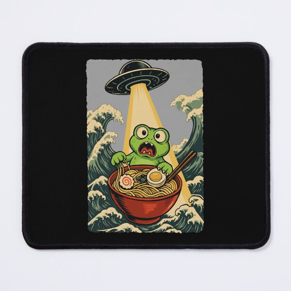 Item preview, UFO Frog Ramen Japanese Wave Cute Funny Illustration designed and sold by JEFDodsonArt.