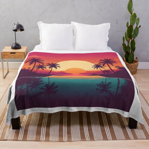 Item preview, Retro Sunset Palm Trees 80s Vintage Aesthetic - 12 designed and sold by RELAX STATION.