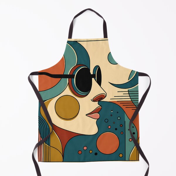 Item preview, Abstract Line Face with Moon and Geometric Shapes designed and sold by InkSmithery.