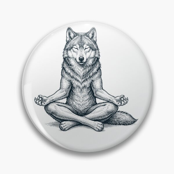 Item preview, Vintage Wolf Yoga Lotus Meditation Lover designed and sold by DoodleTortle.