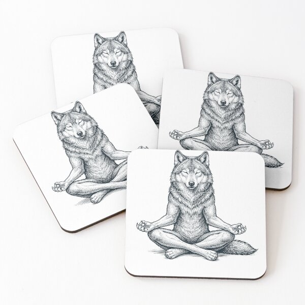 Item preview, Vintage Wolf Yoga Lotus Meditation Lover designed and sold by DoodleTortle.