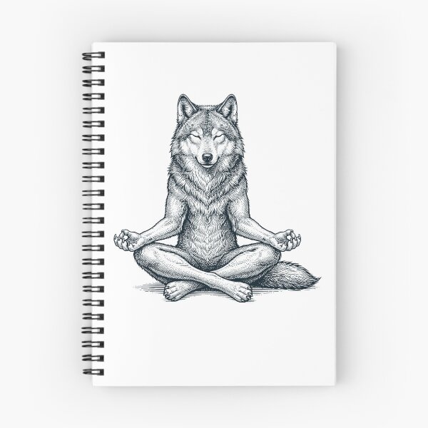 Item preview, Vintage Wolf Yoga Lotus Meditation Lover designed and sold by DoodleTortle.
