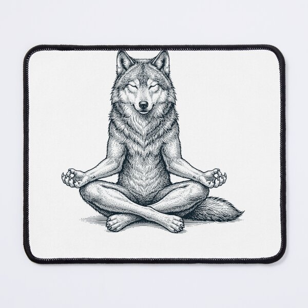 Item preview, Vintage Wolf Yoga Lotus Meditation Lover designed and sold by DoodleTortle.