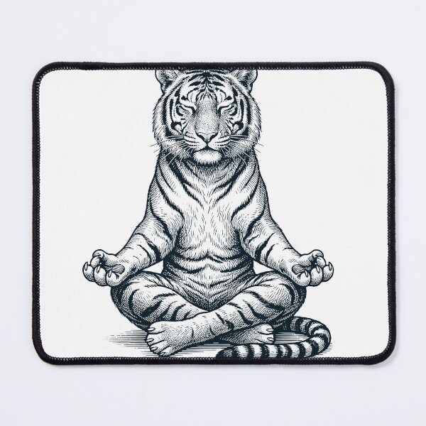 Item preview, Vintage Tiger Yoga Lotus Meditation Lover designed and sold by DoodleTortle.