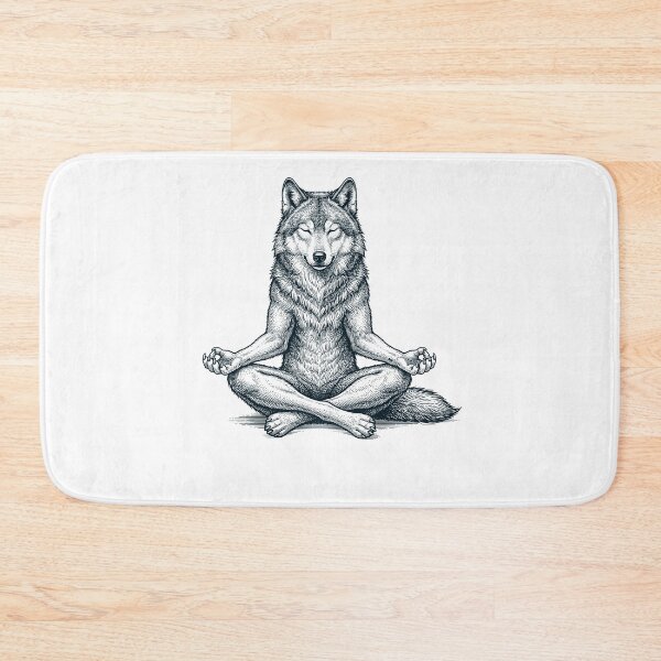 Item preview, Vintage Wolf Yoga Lotus Meditation Lover designed and sold by DoodleTortle.