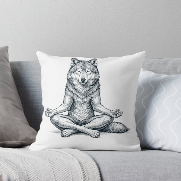 Item preview, Vintage Wolf Yoga Lotus Meditation Lover designed and sold by DoodleTortle.