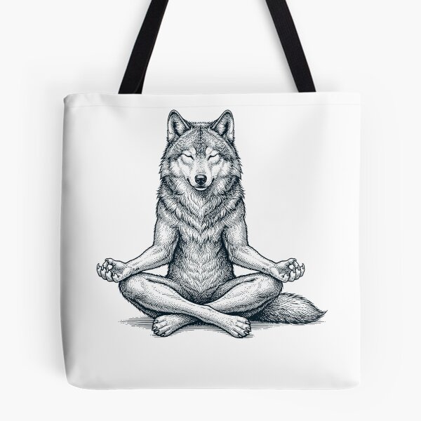 Item preview, Vintage Wolf Yoga Lotus Meditation Lover designed and sold by DoodleTortle.