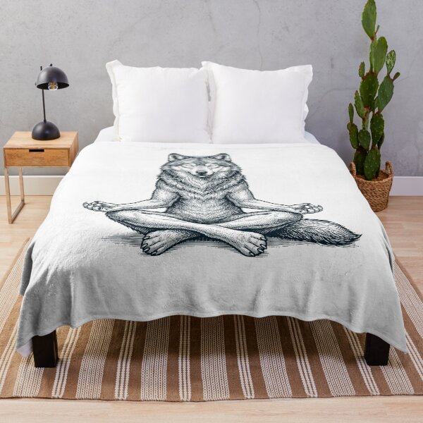 Item preview, Vintage Wolf Yoga Lotus Meditation Lover designed and sold by DoodleTortle.