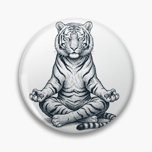 Item preview, Vintage Tiger Yoga Lotus Meditation Lover designed and sold by DoodleTortle.