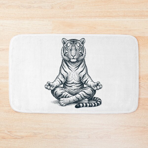 Item preview, Vintage Tiger Yoga Lotus Meditation Lover designed and sold by DoodleTortle.
