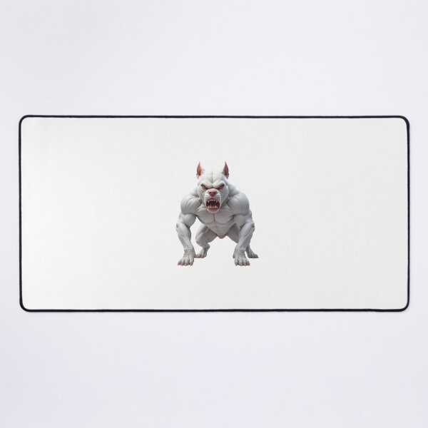 Item preview, Moody White Pitbull Power: Fierce Muscular Dog Illustration designed and sold by customgif.