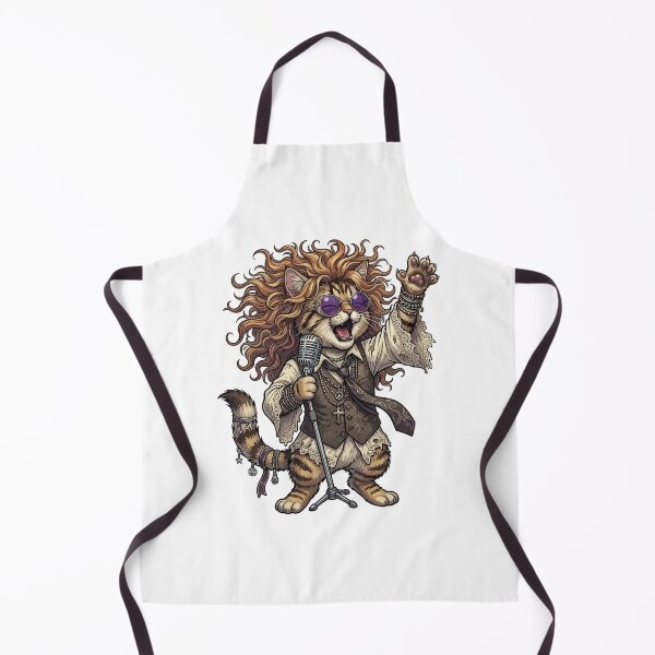 Item preview, Retro Hippie Cat Singer with Mic and Tie designed and sold by odaignea.