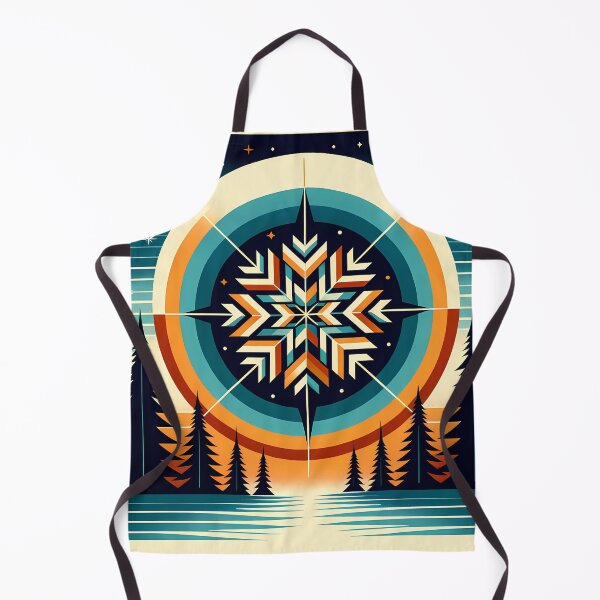 Item preview, Geometric Snowflake Over Winter Forest Lake designed and sold by InkSmithery.