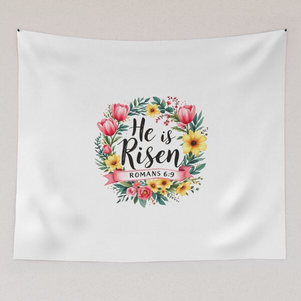 Item preview, He Is Risen Good Friday Easter Jesus Christ  designed and sold by Thread&Fable.