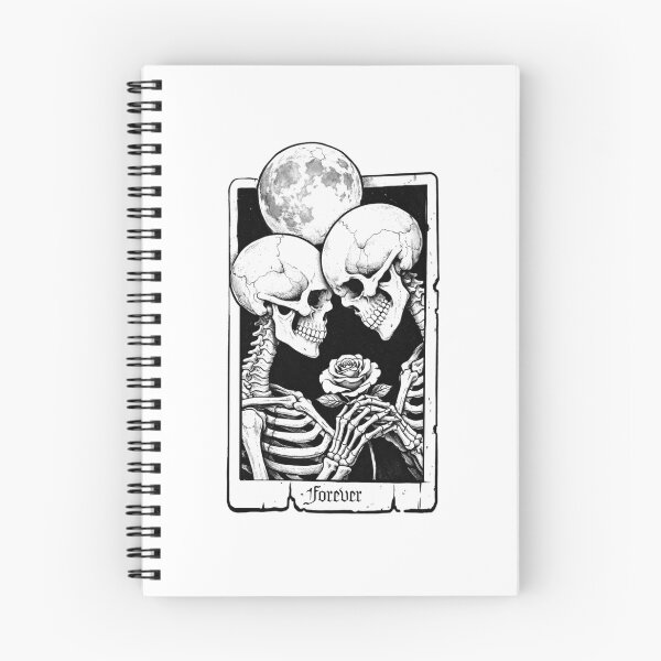 Artikelvorschau, Für immer – Gothic-Skelett-Romantik-Tarot-Kunst entworfen und verkauft von HanaSky Studio.