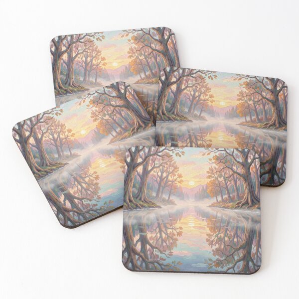 Item preview, Golden Autumn Reflections in a Misty Forest Landscape designed and sold by FotoworldEdel.