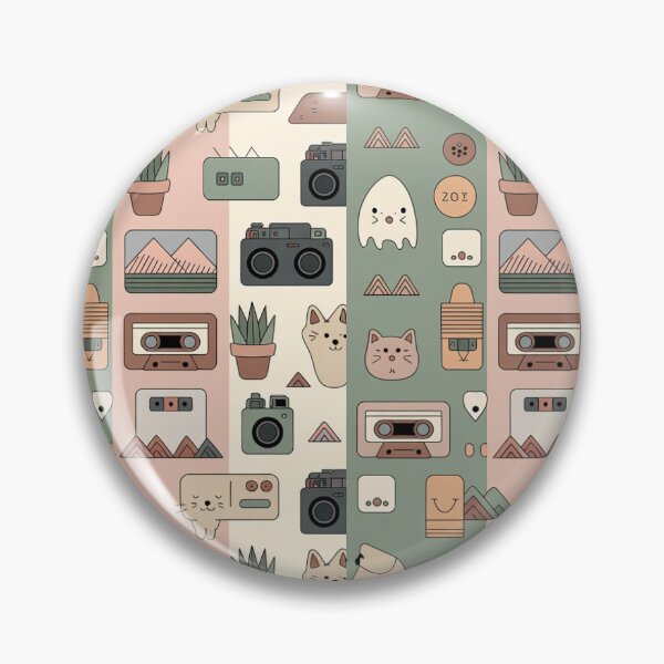 Item preview, Cute Retro Cat Camera Cassette Seamless Pattern - Pastel Nostalgia Repeat designed and sold by Midnight Veil Designs.
