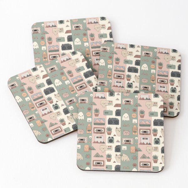 Item preview, Cute Retro Cat Camera Cassette Seamless Pattern - Pastel Nostalgia Repeat designed and sold by Midnight Veil Designs.