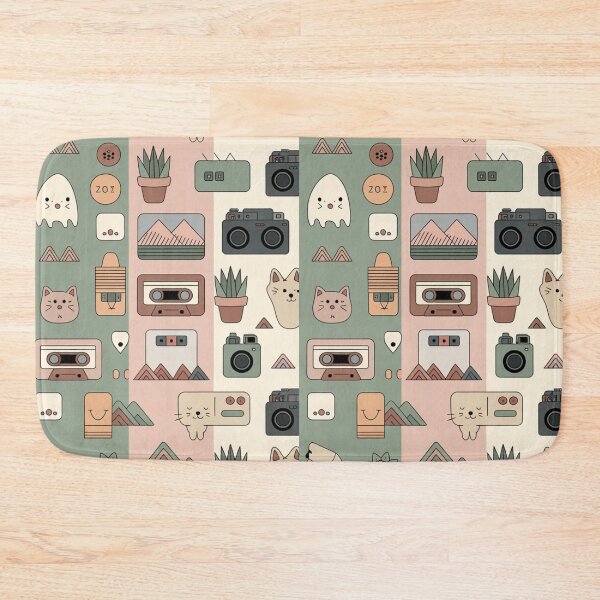 Item preview, Cute Retro Cat Camera Cassette Seamless Pattern - Pastel Nostalgia Repeat designed and sold by Midnight Veil Designs.