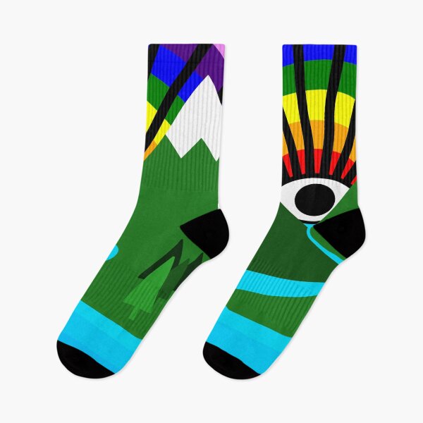 Item preview, Surreal Sunrise Eye Over Mountains – Colorful Nature & Visionary Art T-Shirt designed and sold by bembureda.
