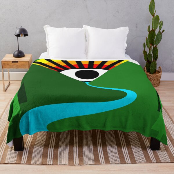 Item preview, Surreal Sunrise Eye Over Mountains – Colorful Nature & Visionary Art T-Shirt designed and sold by bembureda.