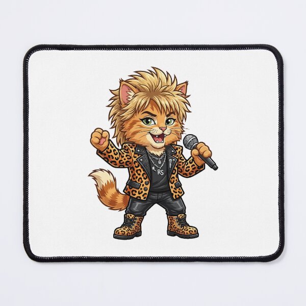 Item preview, Glam Rock Cat Singer in Leopard Print Jacket and Boots designed and sold by odaignea.