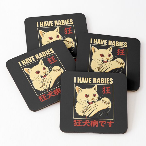 Item preview, I Have Rabies Cat Biting Hand Funny Anime Style Illustration designed and sold by titanlevi.