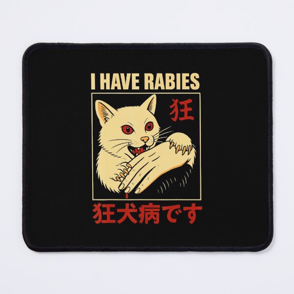Item preview, I Have Rabies Cat Biting Hand Funny Anime Style Illustration designed and sold by titanlevi.