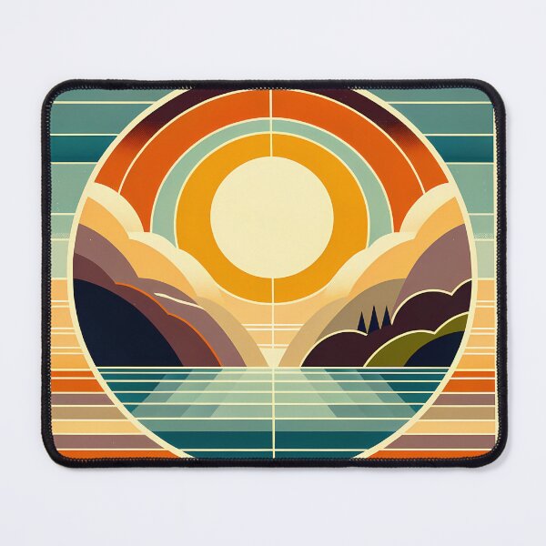 Item preview, Geometric Sun Over Mountain Lake designed and sold by InkSmithery.