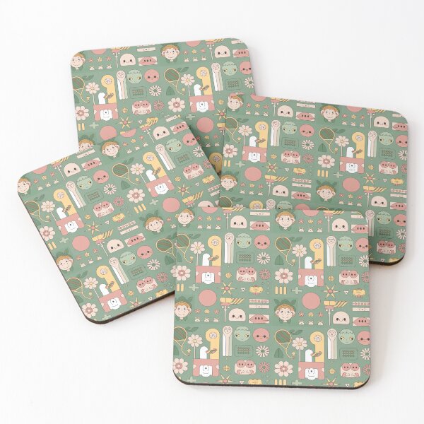 Item preview, Cute Kawaii Monkey Flower Retro Seamless Pattern - Pastel Whimsical Repeat designed and sold by Midnight Veil Designs.