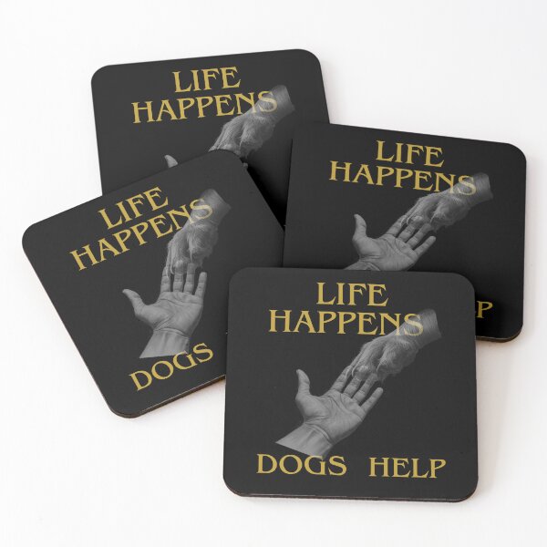 Item preview, Life Happens Dogs Help - Black Tees designed and sold by SkyTrailKin.