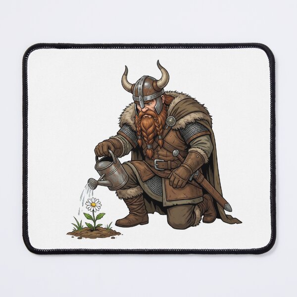 Item preview, Gentle Viking Warrior Watering a Tiny Flower designed and sold by Kvarny.