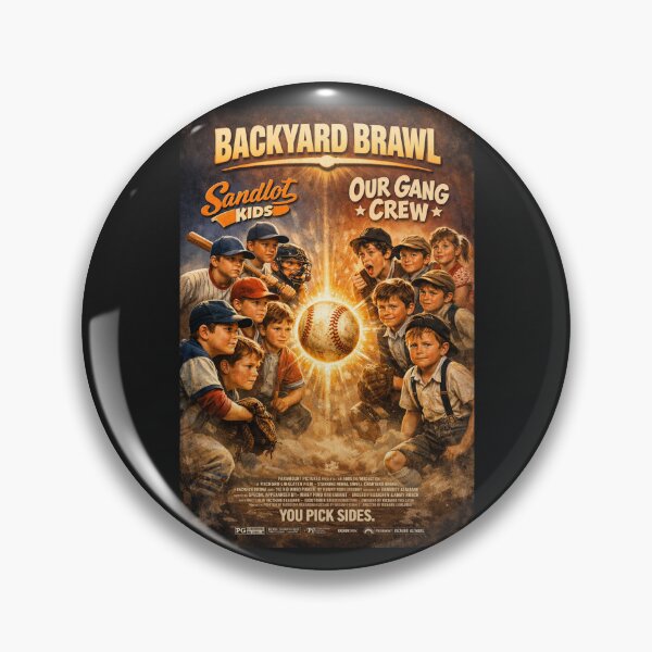 Item preview, Backyard Brawl: Sandlot Kids vs Our Gang Crew Poster Vintage Baseball Movie Parody Tee designed and sold by GhostDawgs.