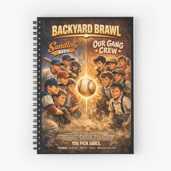 Item preview, Backyard Brawl: Sandlot Kids vs Our Gang Crew Poster Vintage Baseball Movie Parody Tee designed and sold by GhostDawgs.
