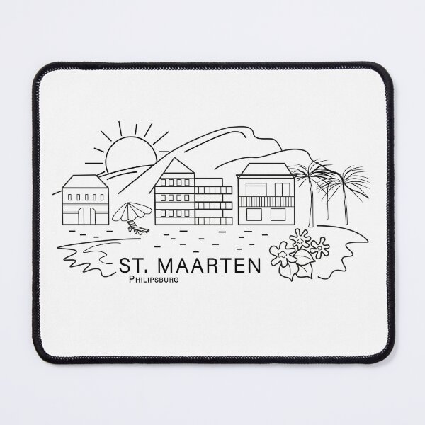 Item preview, St Maarten Caribbean Travel Sticker | Philipsburg Skyline Minimal Illustration designed and sold by JulijaArt.