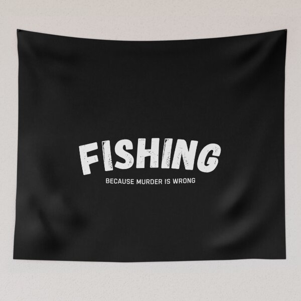 Item preview, Fishing Because Murder Is Wrong Funny Fisherman designed and sold by StrideSuccess.