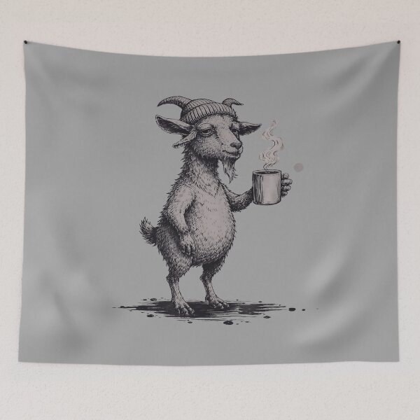 Item preview, Grumpy Goat Coffee Lover Funny Morning Mood Animal designed and sold by JerdbordinShop.