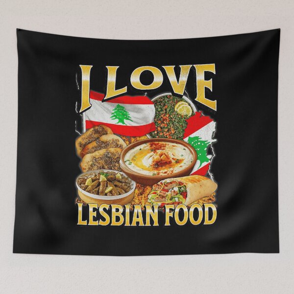 Item preview, I Love Lesbian Food Funny Lebanese Food Meme designed and sold by tadmercado.
