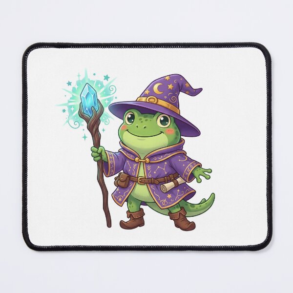 Item preview, Cute Salamander Wizard with Glowing Magic Staff designed and sold by Kvarny.