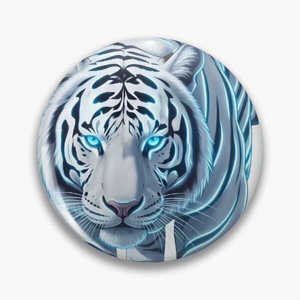 Item preview, Cybernetic White Tiger - Futuristic Wildlife Cyberpunk Art designed and sold by powersunlight.