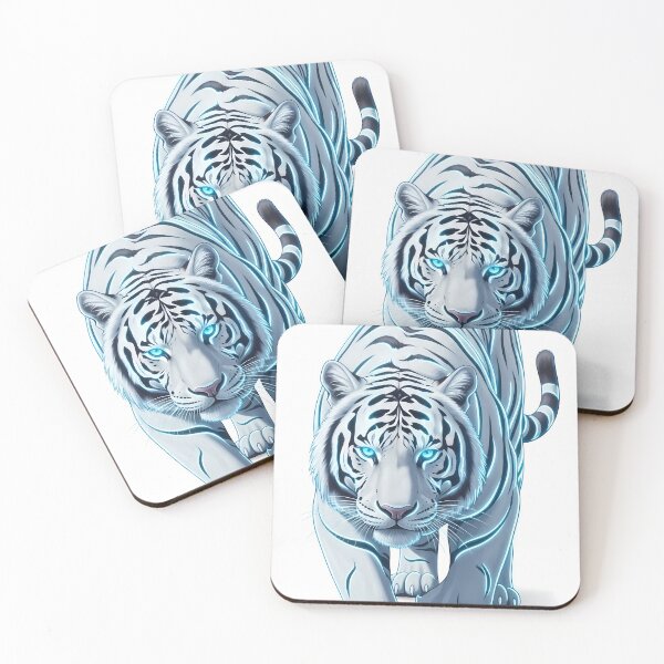 Item preview, Cybernetic White Tiger - Futuristic Wildlife Cyberpunk Art designed and sold by powersunlight.
