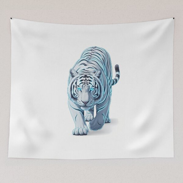 Item preview, Cybernetic White Tiger - Futuristic Wildlife Cyberpunk Art designed and sold by powersunlight.