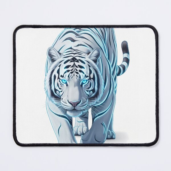 Item preview, Cybernetic White Tiger - Futuristic Wildlife Cyberpunk Art designed and sold by powersunlight.
